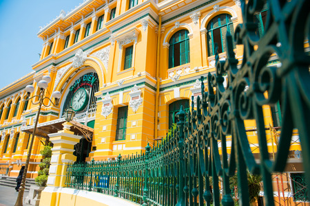 Ho Chi Minh City, Vietnam Mar 17: Saigon Central Post Office, beautiful post office in Hojimin on March 17, 2015 Vietnamのeditorial素材