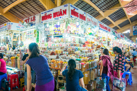 Ho Chi Minh City, Vietnam Mar 17: Ben Thann Market in Hojimin City on March 17, 2014 Vietnamのeditorial素材
