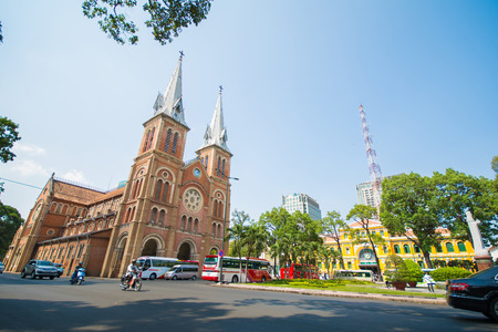 HOJIMIN City, Vietnam Mar 17:: beautiful church, notre dame cathedral vietnam in Hojimin on March 17, 2015 Vietnamのeditorial素材