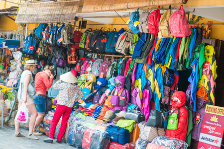 Hoi An - Vietnam Mar 16 : clothing and bag shop in Hoi An ancient town on Mar 16, 2015 Vietnamのeditorial素材