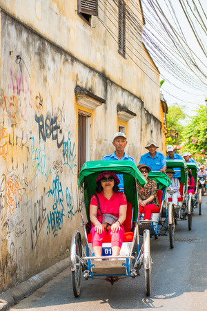 Hoi An - Vietnam Mar 16 ::  Cyclo three-wheeler in Hoi An ancient town on Mar 16, 2015 Vietnamのeditorial素材