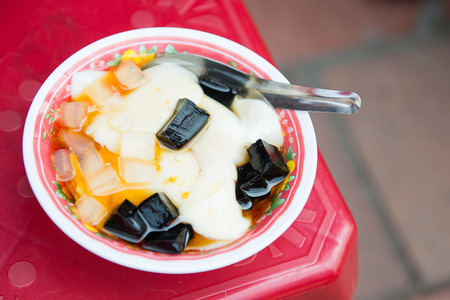 Tao - Huay thai cuisine dessert made from soy and black jelly, diningの写真素材