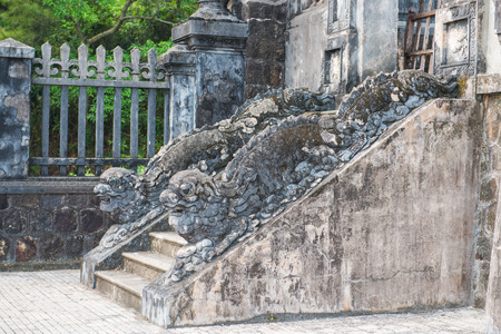 Hue - Vietnam Mar 14 :: historic buildings at Tomb of Kinh Dinh on March 14, 2015 Vietnamのeditorial素材