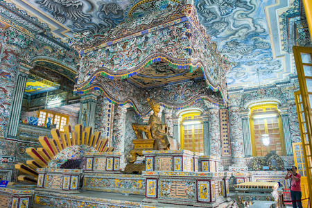 Hue - Vietnam Mar 14 :: Beautiful architecture at Tomb of Kinh Dinh on March 14, 2015 Vietnamのeditorial素材