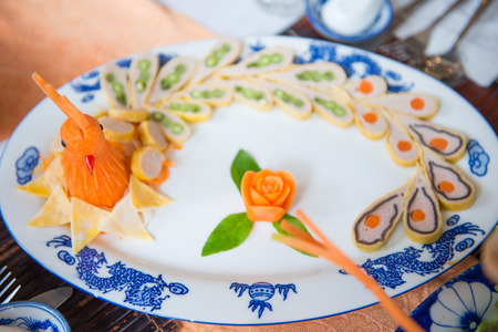 Vietnamese cuisine is decorated beautifully, foodのeditorial素材