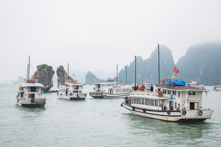 Halong bay, Vietnam mar 13:: Gamecocks Island and Numerous islands at Halong Bay on March 13, 2015のeditorial素材