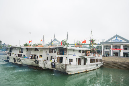 Halong CIty, Vietnam mar 13:: pier at Halong bay on March 13, 2015のeditorial素材