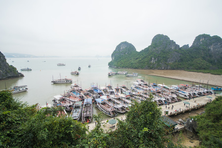 Halong CIty, Vietnam mar 13:: pier at Halong bay on March 13, 2015のeditorial素材
