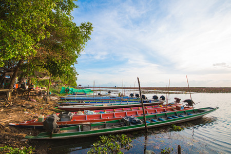 thai boat in swamp at Talay-Noi Pattalung, native vehicleのeditorial素材