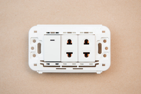 white switches and outlet , electricityの写真素材