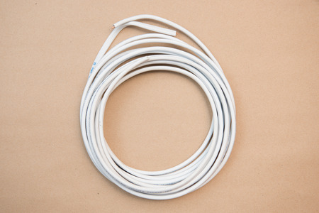 white cable for electricity, toolの写真素材