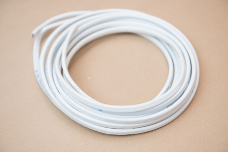white cable for electricity, toolの写真素材