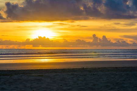 Beautiful sunset at Laem Pakarang khao lak, Phang-nga province Thailand, beachの写真素材