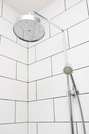 rain shower in modern bathroom, interiorsの写真素材