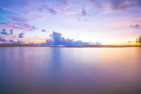 sunset over the sea with beautiful sky, cloudの写真素材