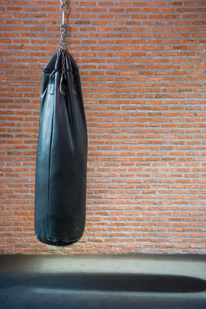 punching bags in boxing room, sportの写真素材