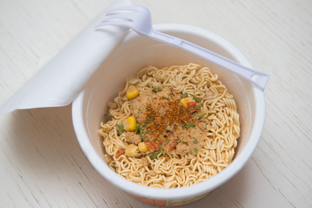 instant noodle quickly cooking for eat, cuisineの写真素材