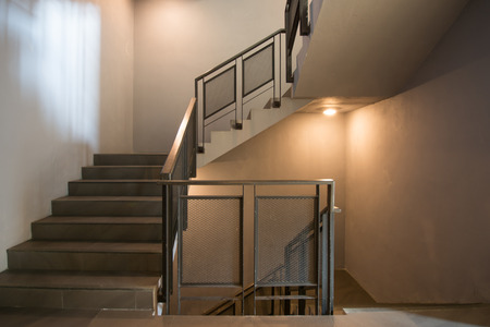emergency exit stairs in hotel, interiorの写真素材
