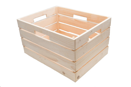 empty wooden box on white table, plankの写真素材