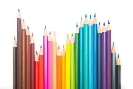 colorful of crayon wood, pencilの写真素材