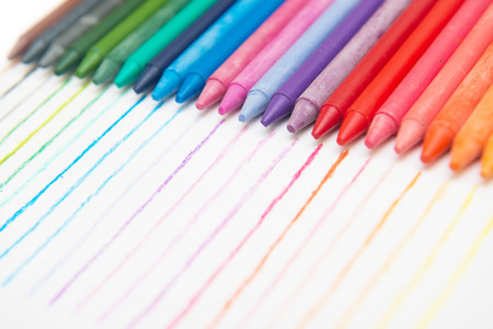 colorful of crayon, drawingの写真素材