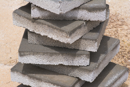 big brick blocks for flooring, constructionの写真素材