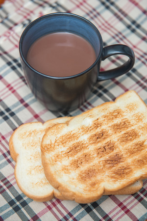 toast bread with hot chocolate, foodの写真素材