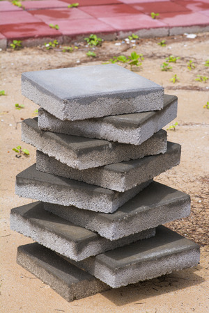 big brick blocks for flooring, constructionの写真素材