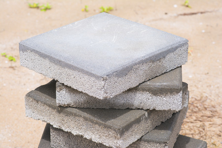 big brick blocks for flooring, constructionの写真素材