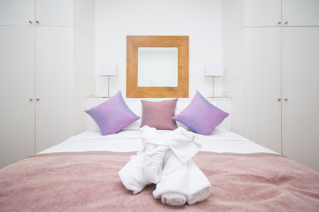 simplicity bedroom in home, interiorのeditorial素材