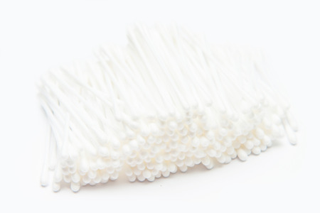 cotton buds white cleaning tool, earの写真素材