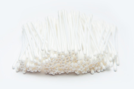 cotton buds white cleaning tool, earの写真素材
