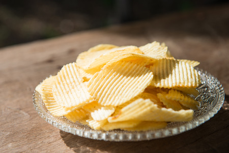 potato chip most popular snack, eatの写真素材