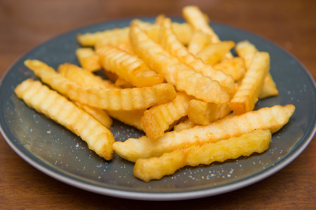French Fries sprinkle salt for dinner, cuisine,の写真素材