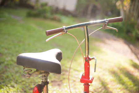 red folding bicycles in park, bike