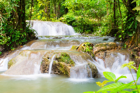 beautiful waterfall in forest, natureの写真素材