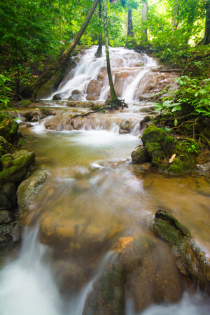 beautiful waterfall in forest, natureの写真素材