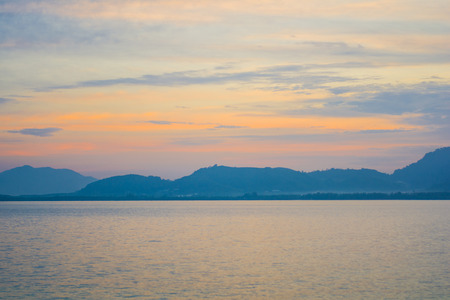 beautiful sunset at Naka Noi Island, Phuket Thailandの写真素材