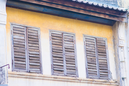 Old buildings in Sino Portuguese style, Phuket townの写真素材