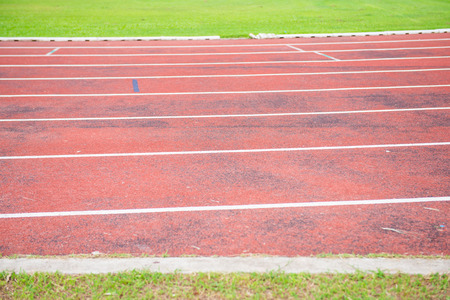 Running track in outdoor stadium, sportの写真素材