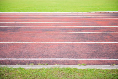 Running track in outdoor stadium, sportの写真素材