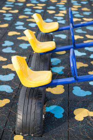 colorful playground in the park, outdoorの写真素材