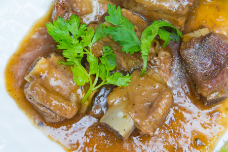 ribs pork with sweet sauce, foodの写真素材