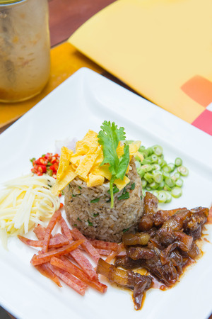 Delicious fried rice with shrimp paste, foodの写真素材