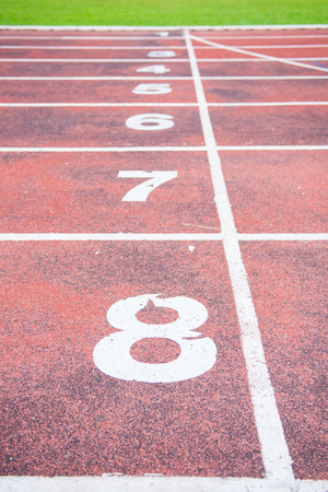 Running track in outdoor stadium, sportの写真素材