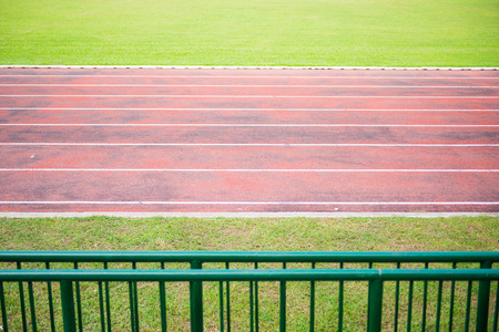 Running track in outdoor stadium, sportの写真素材