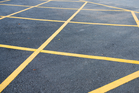 no parking sign on a concrete floor, outdoorの写真素材