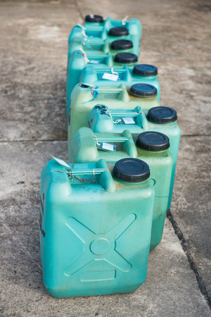green plastic fuel tanks, industryの写真素材