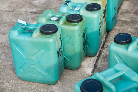 green plastic fuel tanks, industryの写真素材
