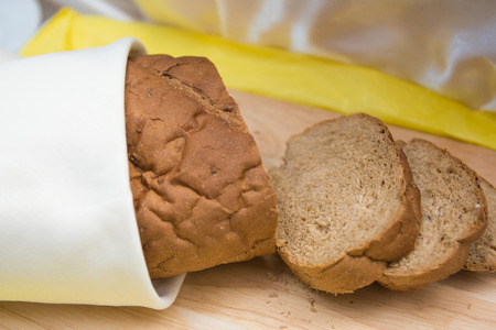 freshly sliced bread homemade, nutritionの写真素材